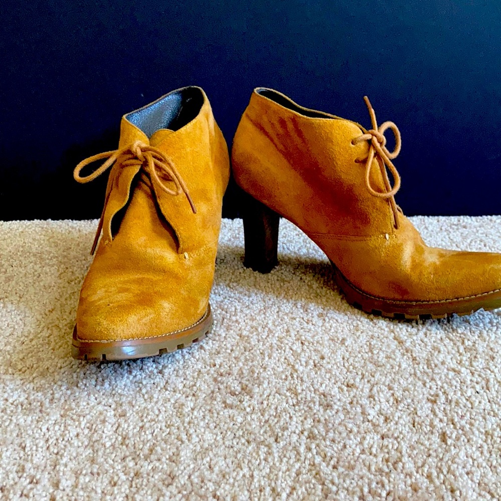 Women’s suede booties.